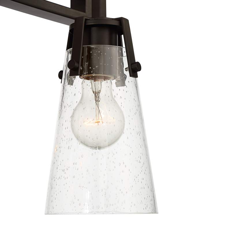 Farington 40" Wide Bronze Seedy Glass 10-Light Island Pendant Light