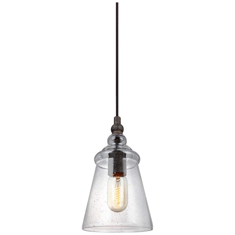 Feiss Loras 5 3/4" Wide Dark Weathered Iron Mini Pendant