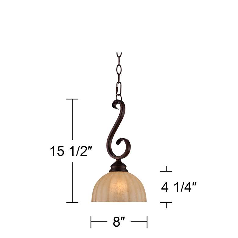 Ferro 8" Wide Iron Scroll Mini Pendant Light