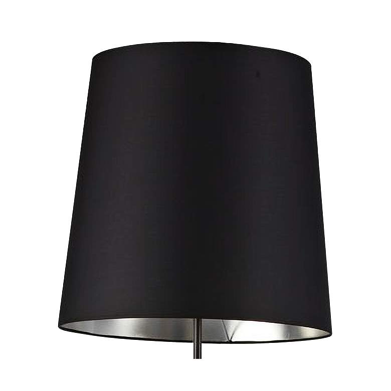 Finesse Matte Black Floor Lamp with Small Black-Silver Shade