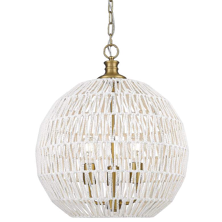 Florence 18 1/2"W Brushed Champagne Bronze 3-Light Pendant