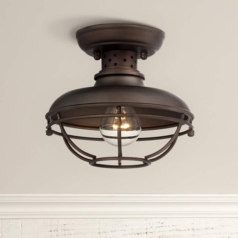 Franklin Park 8 1/2" Wide Caged Outdoor Ceiling Light