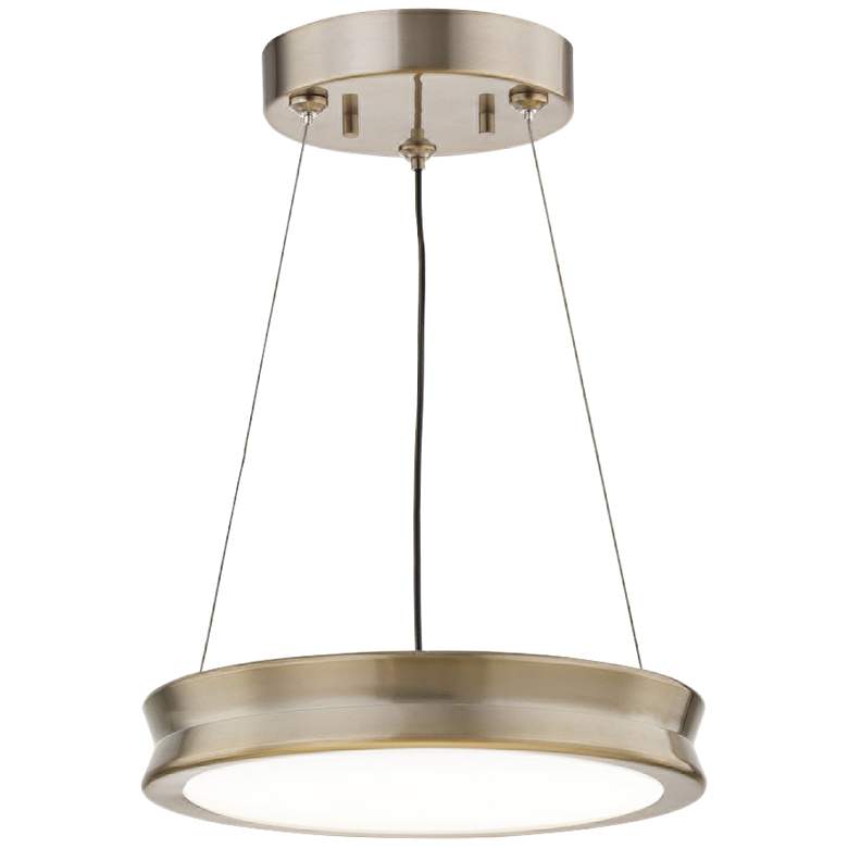 Fusion™ Bevel 8 1/2"W Brushed Brass LED Mini Pendant