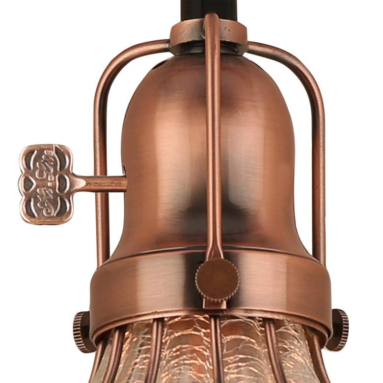 Hi-Lite Aubrey 5 1/4" Wide Weathered Copper Blown Glass Mini Pendant