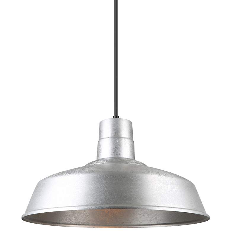 Hi-Lite Warehouse 18" Wide Galvanized Metal Pendant Light
