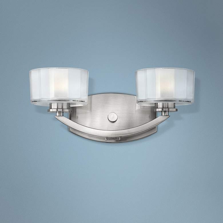 Hinkley Meridian 14" Wide Brushed Nickel Bathroom Light