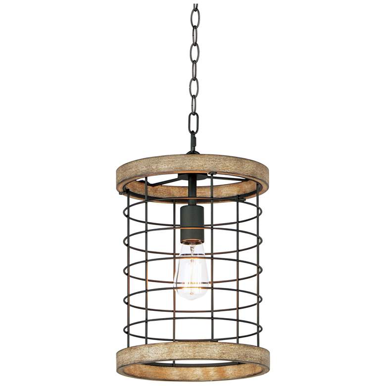 Homestead 1 Light 10" Wide Driftwood/Black Pendant Light