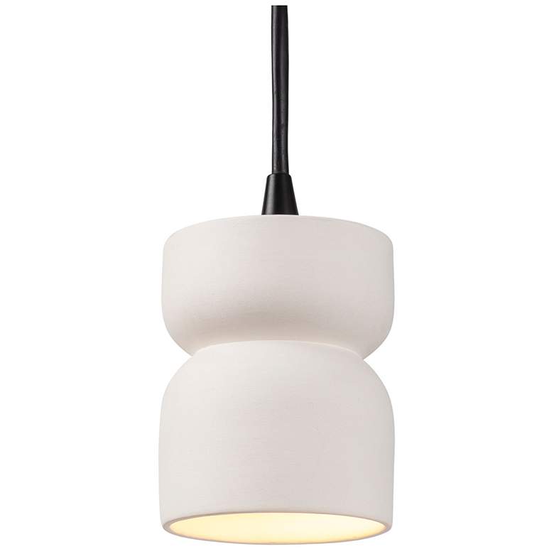 Hourglass Bisque Black Cord Pendant