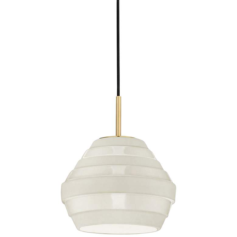 Hudson Valley Calverton 10"W Aged Brass Mini Pendant Light