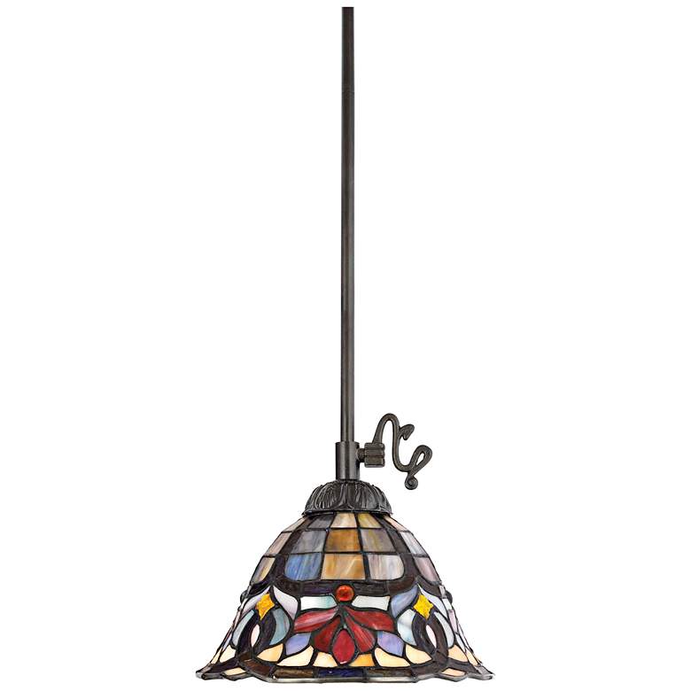 Hyacinth Vintage Bronze Tiffany-Style Mini Pendant