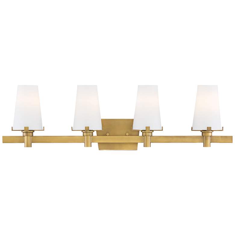 Hyde Park 32" Wide Vintage Gold 4-Light Bath Light