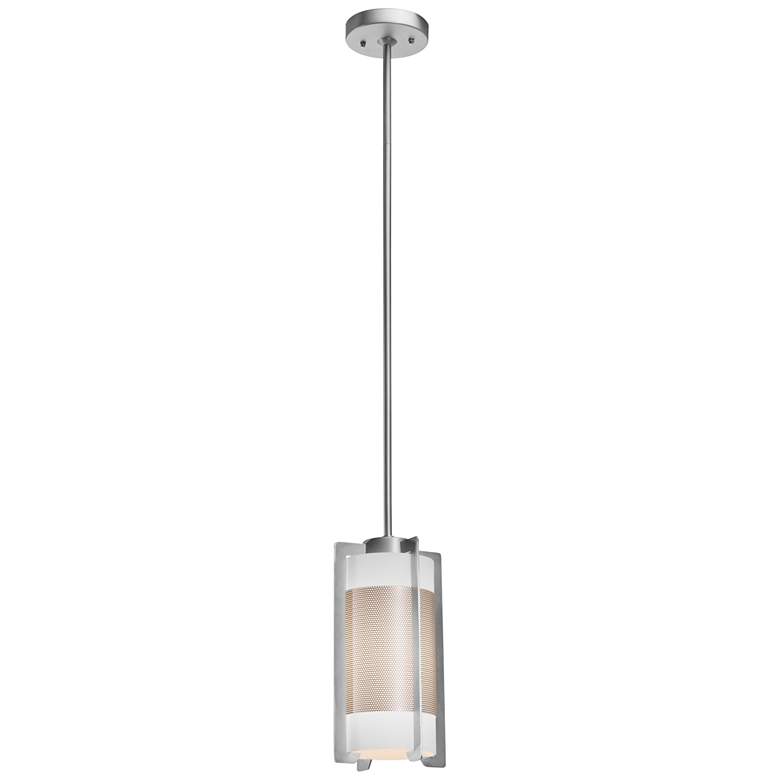 Iron 7" Wide Brushed Nickel and Glass LED Mini Pendant