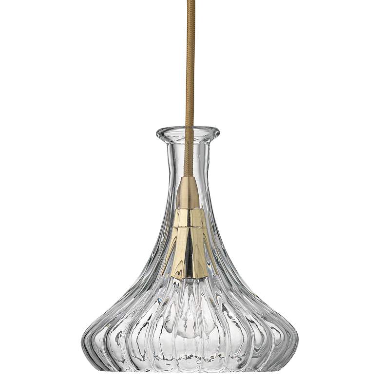 Jamie Young Isabella 7"W Clear Glass with Brass Mini Pendant