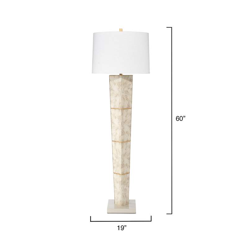 Jamie Young Spectacle Soft Gray Horn Lacquer Floor Lamp