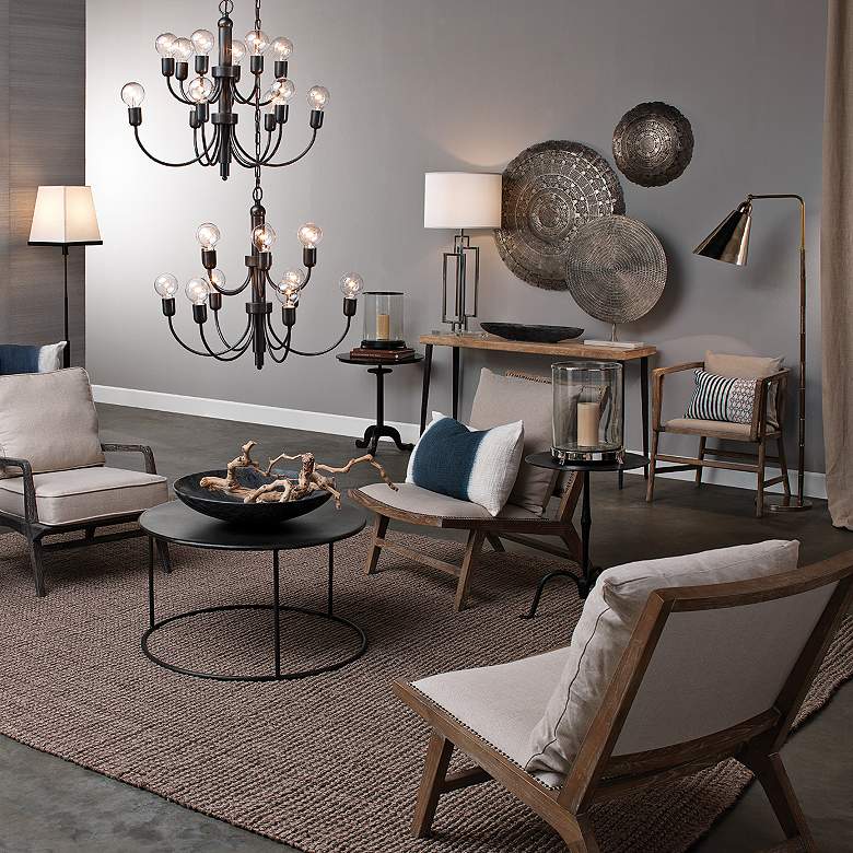 Jamie Young Vilhelm Antique Silver and Brass Floor Lamp