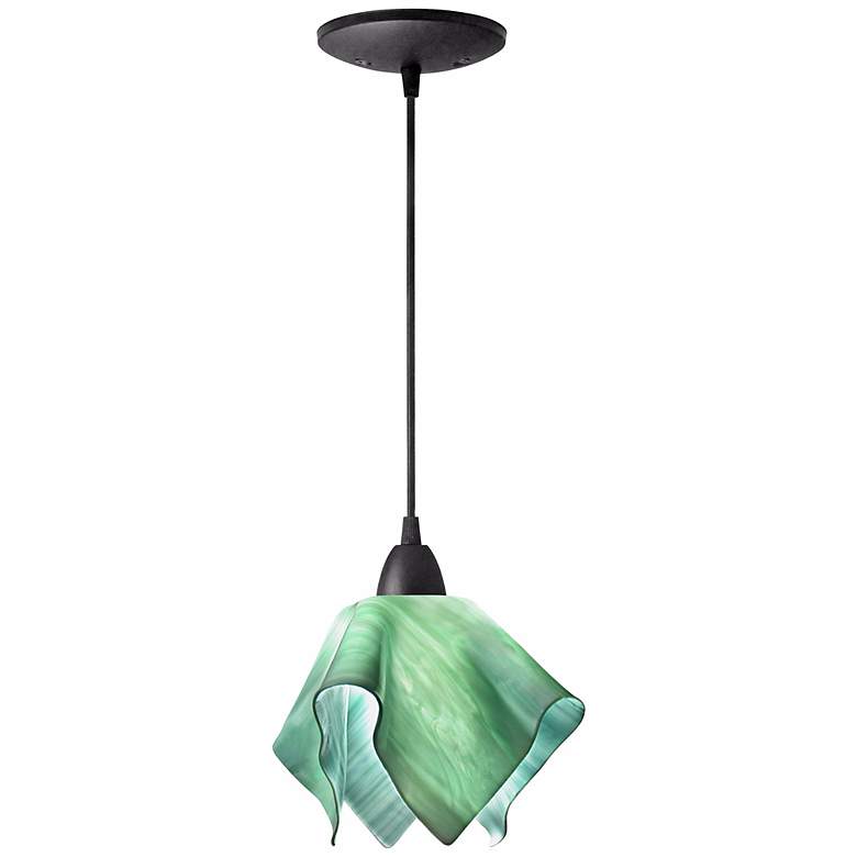 Jezebel Radiance 8"W Seafoam Green Small Flame Mini Pendant