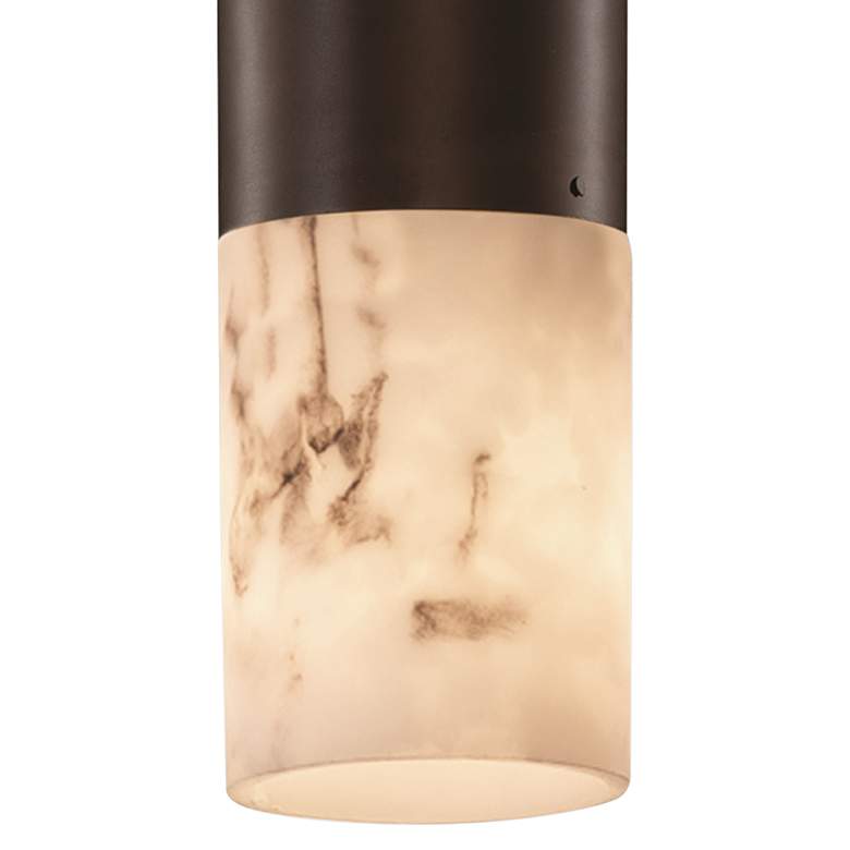 Justice Design Lumen Aria 4" Wide Bronze Faux Alabaster Mini Pendant
