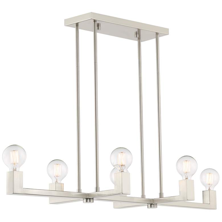 Kantwell 39 3/4"W Antique Brass 6-Light Island Chandelier