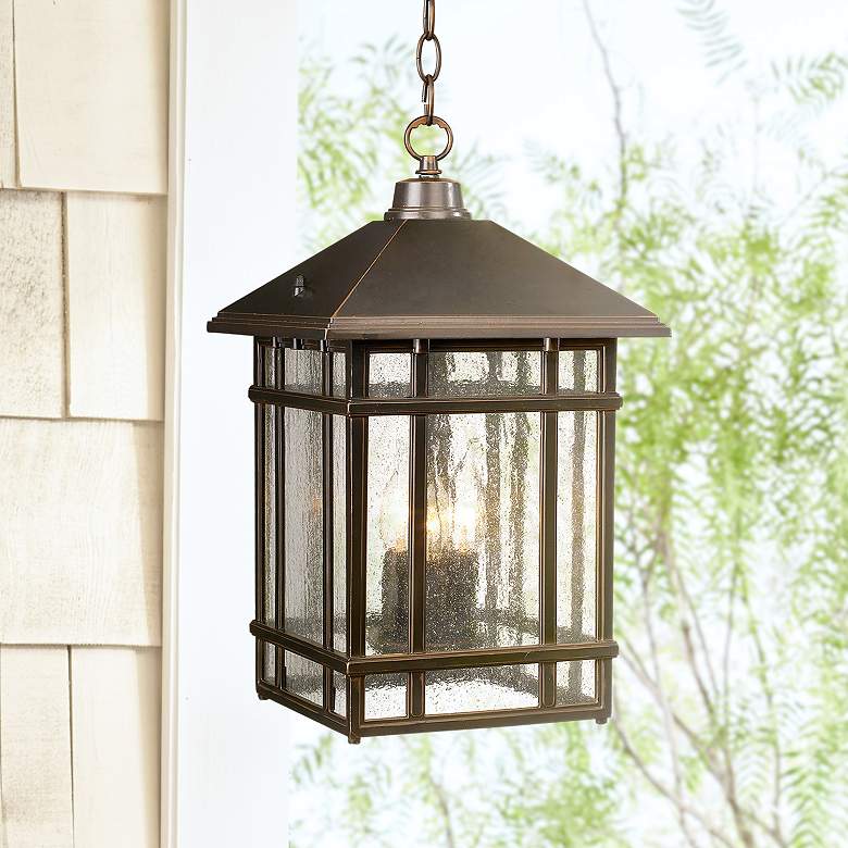 Kathy Ireland Sierra 16 1/2" High Bronze Outdoor Hanging Light