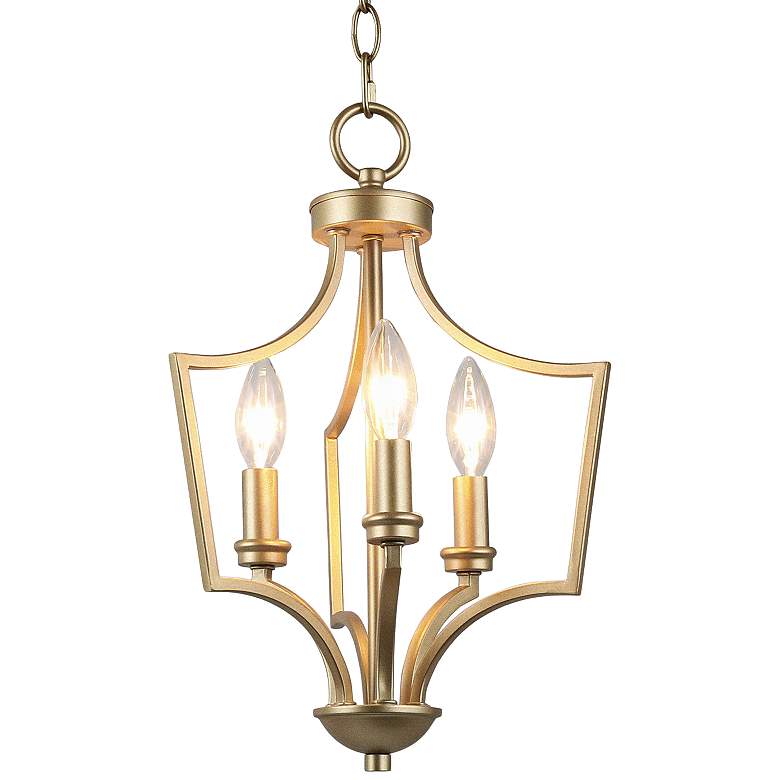 Kendall 11 3/4" Wide Gold Metal 3-Light Mini-Chandelier