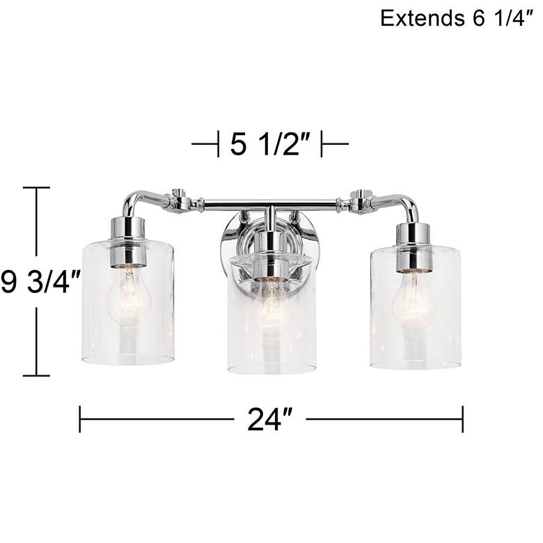 Kichler Gunnison 24" Wide Chrome 3-Light Bath Light