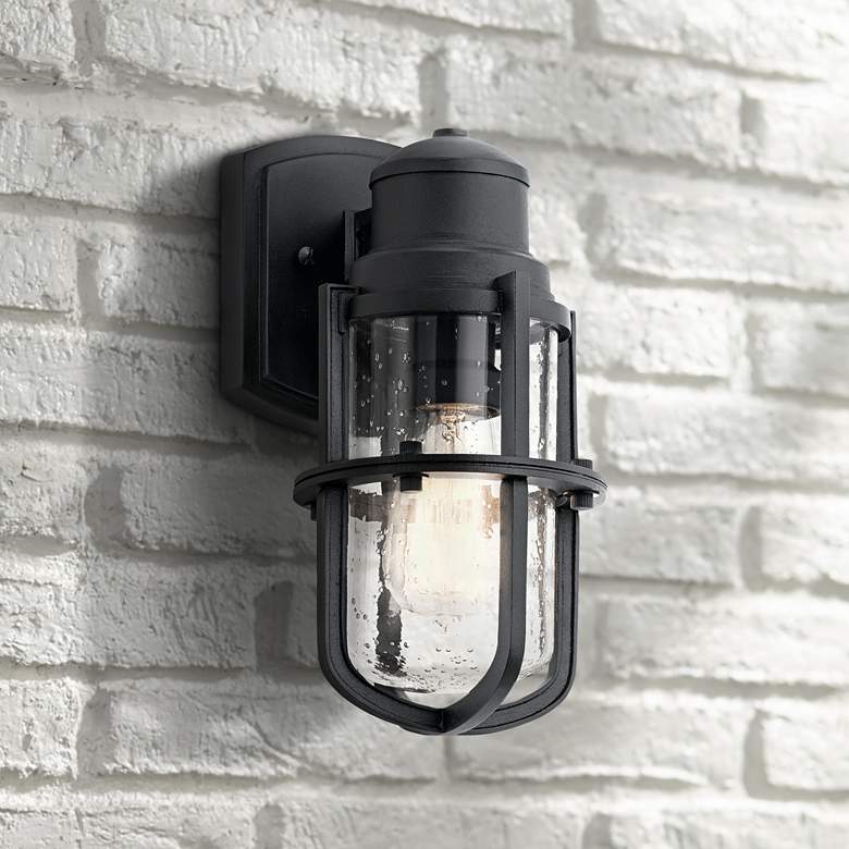 Kichler Suri 11 1/4" High Textured Black Outdoor Wall Light