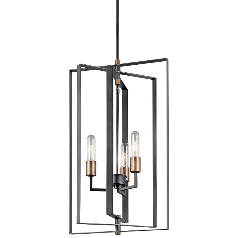 Kichler Taubert 15" Wide Black Steel 3-Light Foyer Pendant