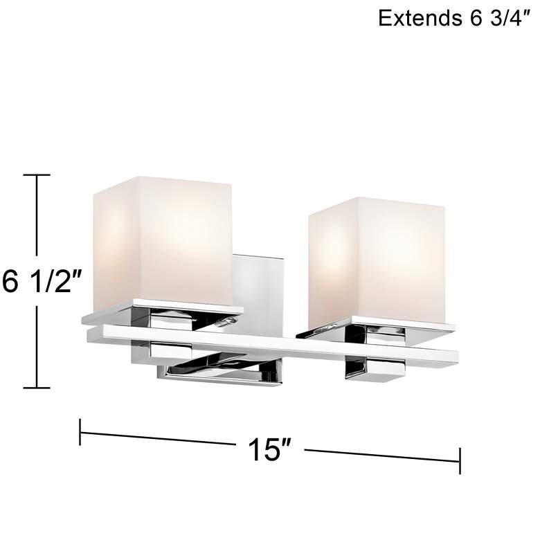 Kichler Tully 15" Wide Chrome Opal 2-Light Bath Sconce