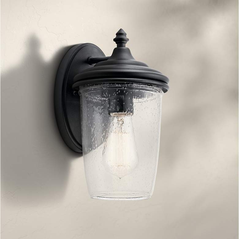 Kichler Yorke 10 1/2" High Textured Black Outdoor Wall Light