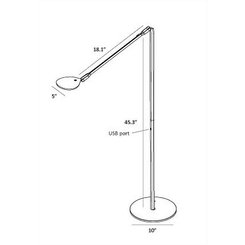 Koncept Splitty Matte Black Modern LED Floor Lamp with USB Port
