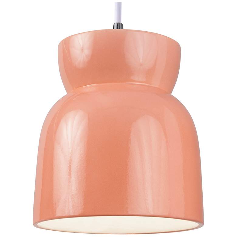 Large Hourglass Gloss Blush LED Pendant