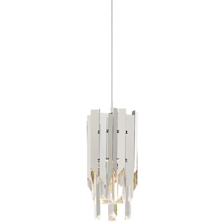 Latham 5" Wide Chrome and Crystal LED Mini Pendant Light