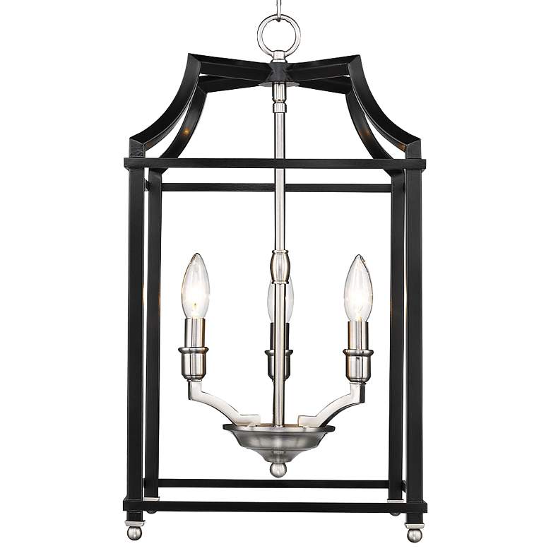 Leighton 11 3/4" Wide Pewter and Black 3-Light Mini Pendant