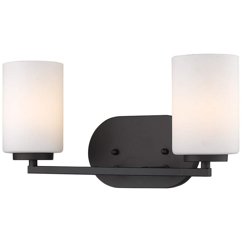 Manhattan 8" High Matte Black 2-Light Wall Sconce