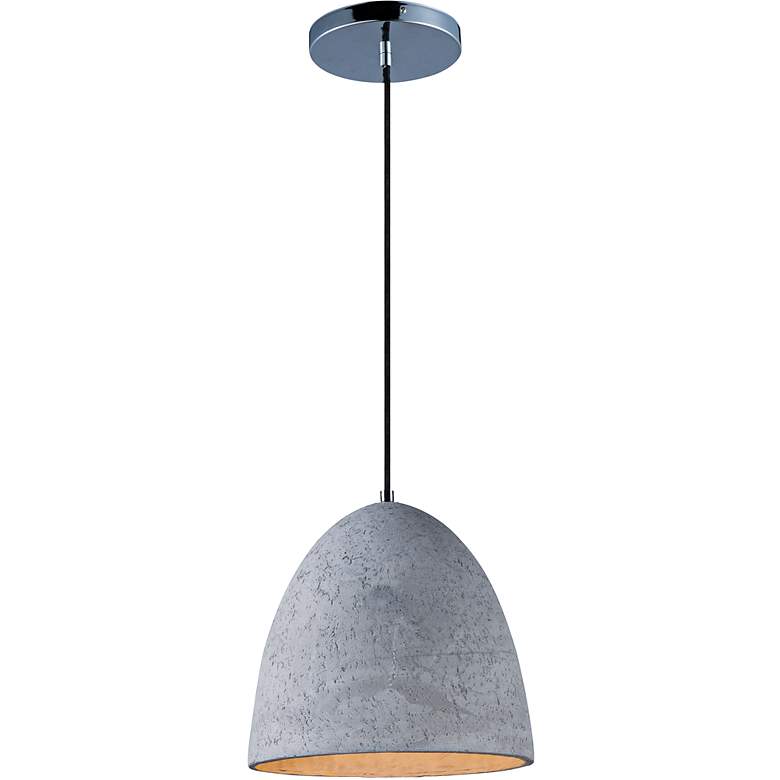 Maxim Crete 12" Wide LED Large Concrete Dome Mini Pendant