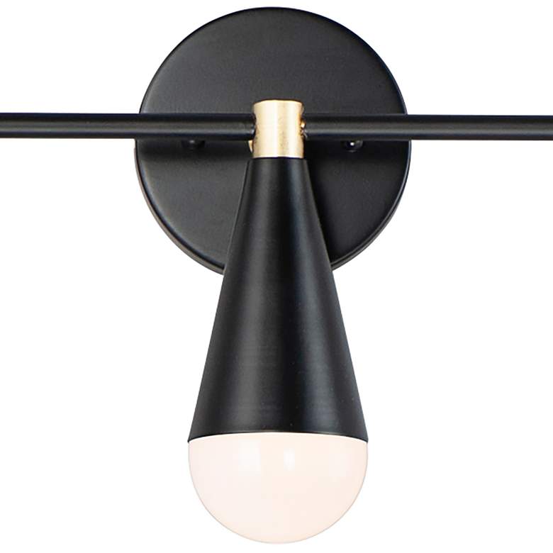 Maxim Lovell 24"W Black and Satin Brass 3-Light Bath Light