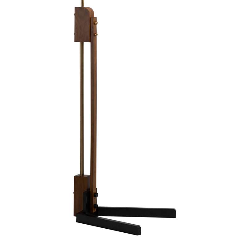 Melmar Weathered Brass Dark Brown Chairside Arc Floor Lamp