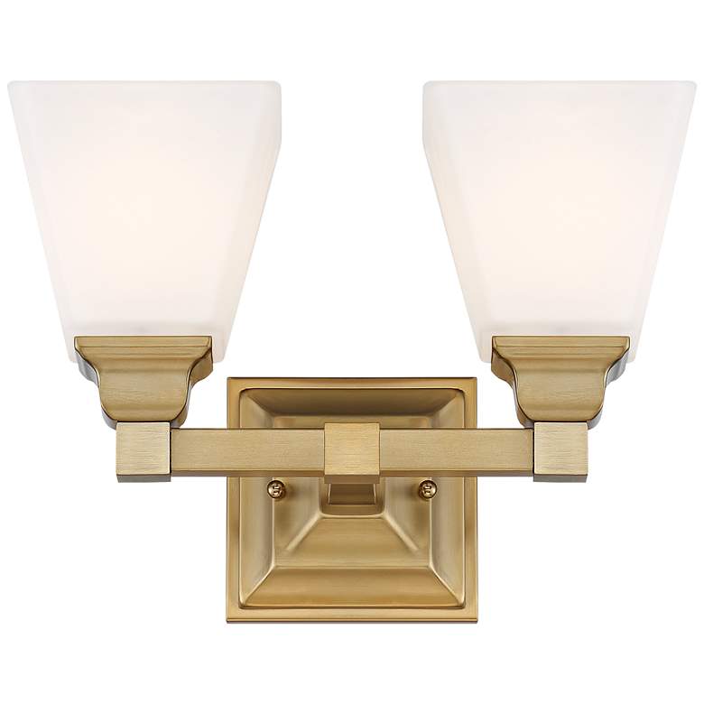 Mencino-Opal 12 3/4" Wide Satin and Glass Bath Light