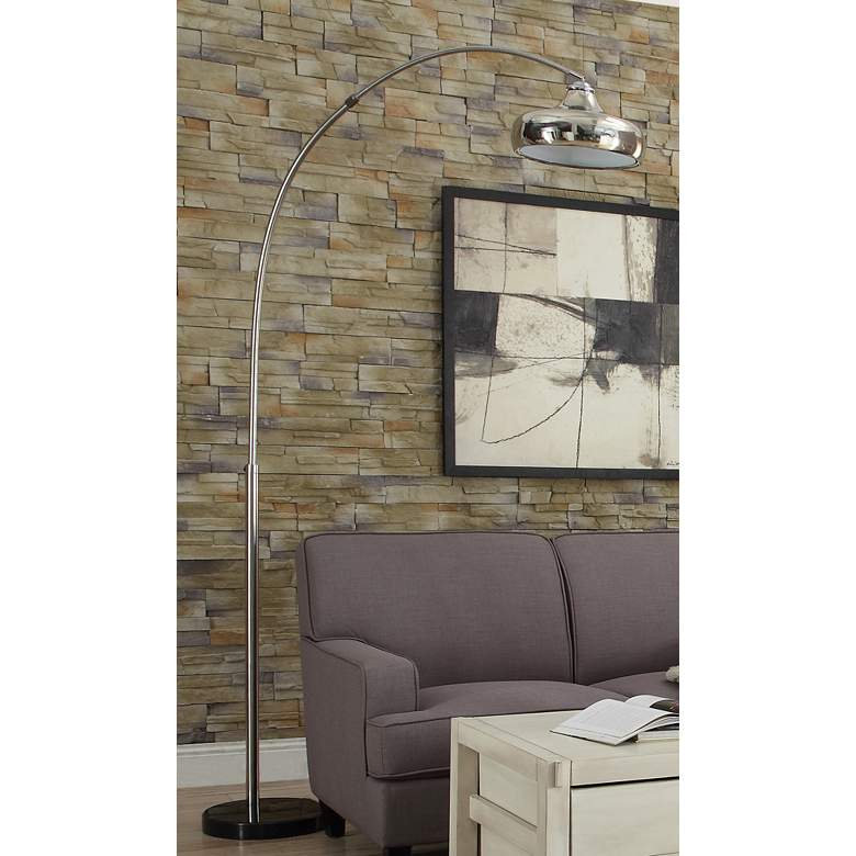 Menlo Metallic Polished Chrome Arc Floor Lamp