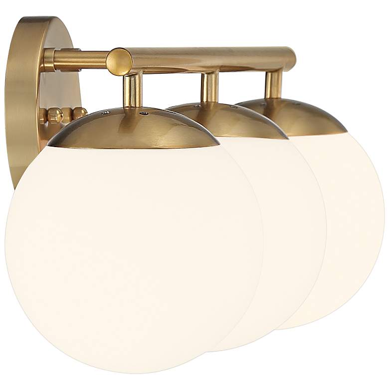 Meridian 23" Wide Gold Frosted Glass 3-Light Bath Light