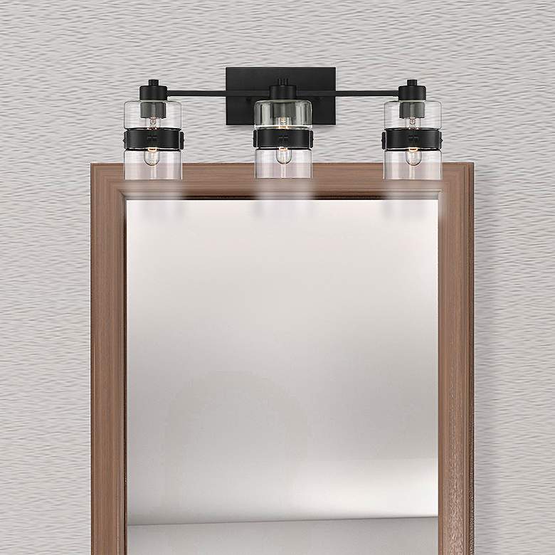 Midnight LA 24 3/4" Wide Matte Black 3-Light Bath Light