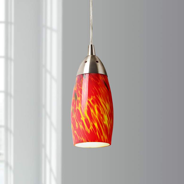 Milan Collection Fire Red Mini Pendant Chandelier