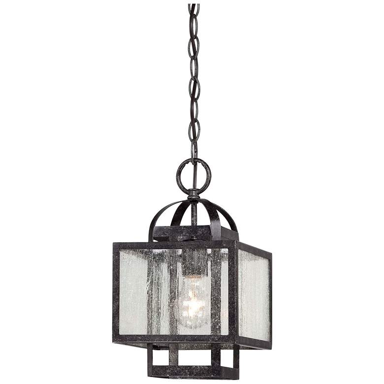 Minka-Lavery Camden Square 1-Light Aged Charcoal Mini Pendant