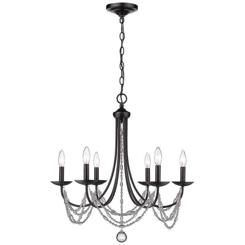 Mirabella 25 1/2" Wide Matte Black Metal 6-Light Chandelier