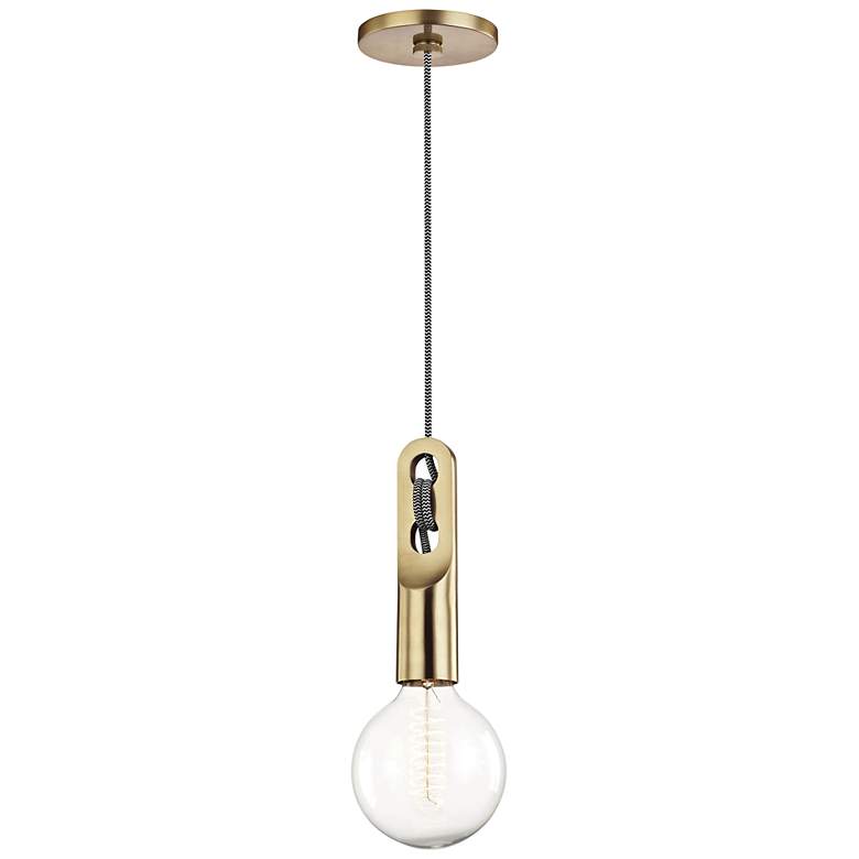 Mitzi Angela 5" Wide Aged Brass Mini Pendant