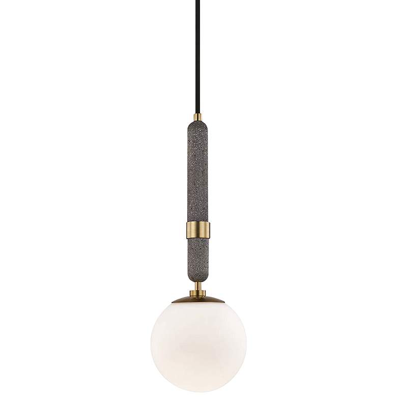 Mitzi Brielle 7"W Aged Brass with Etched Glass Mini Pendant