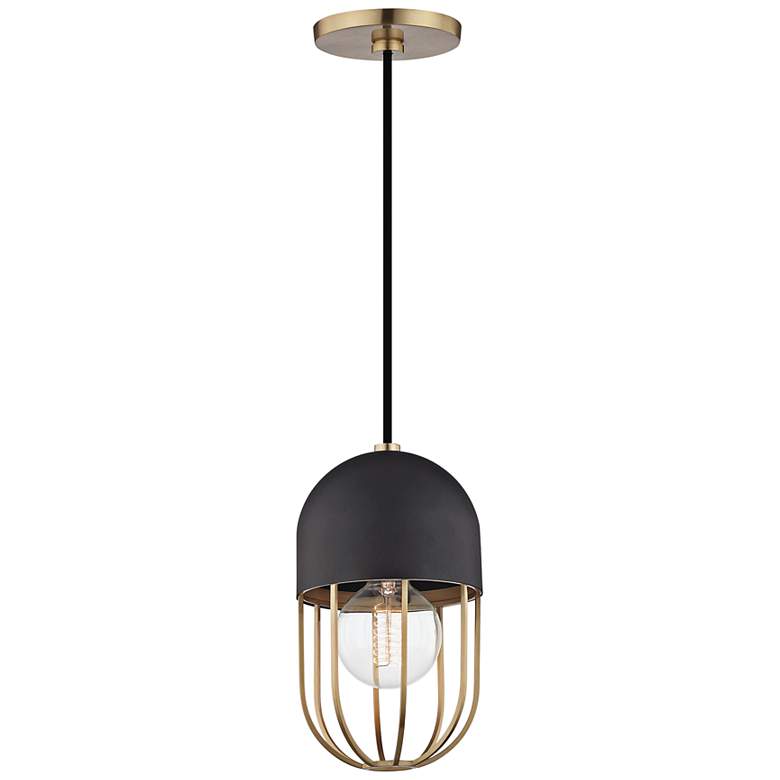 Mitzi Haley 5 1/2" Wide Aged Brass and Black Mini Pendant