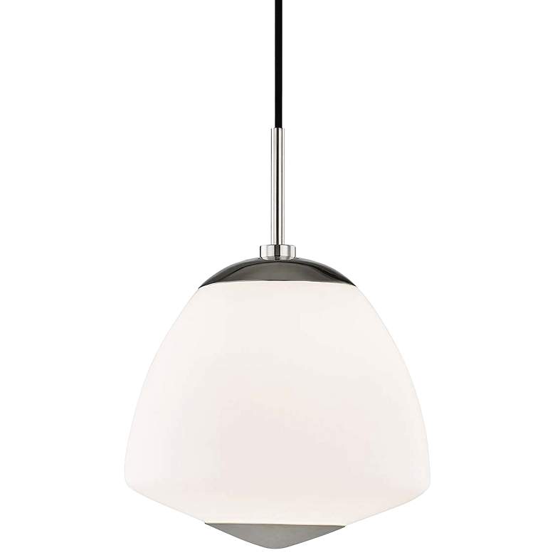 Mitzi Jane 10"W Polished Nickel w/ Matte Glass Mini Pendant