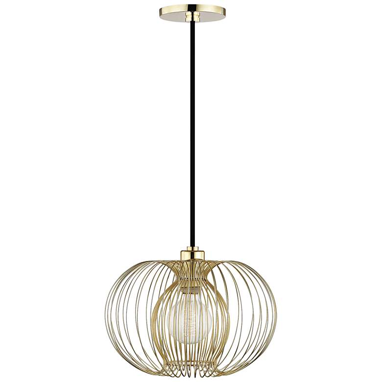 Mitzi Jasmine 12" Wide Polished Brass Mini Pendant
