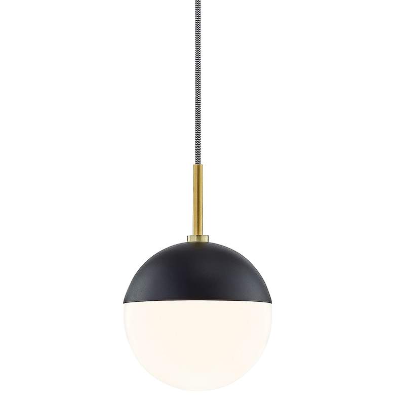 Mitzi Renee 6 3/4" Wide Aged Brass and Black Mini Pendant